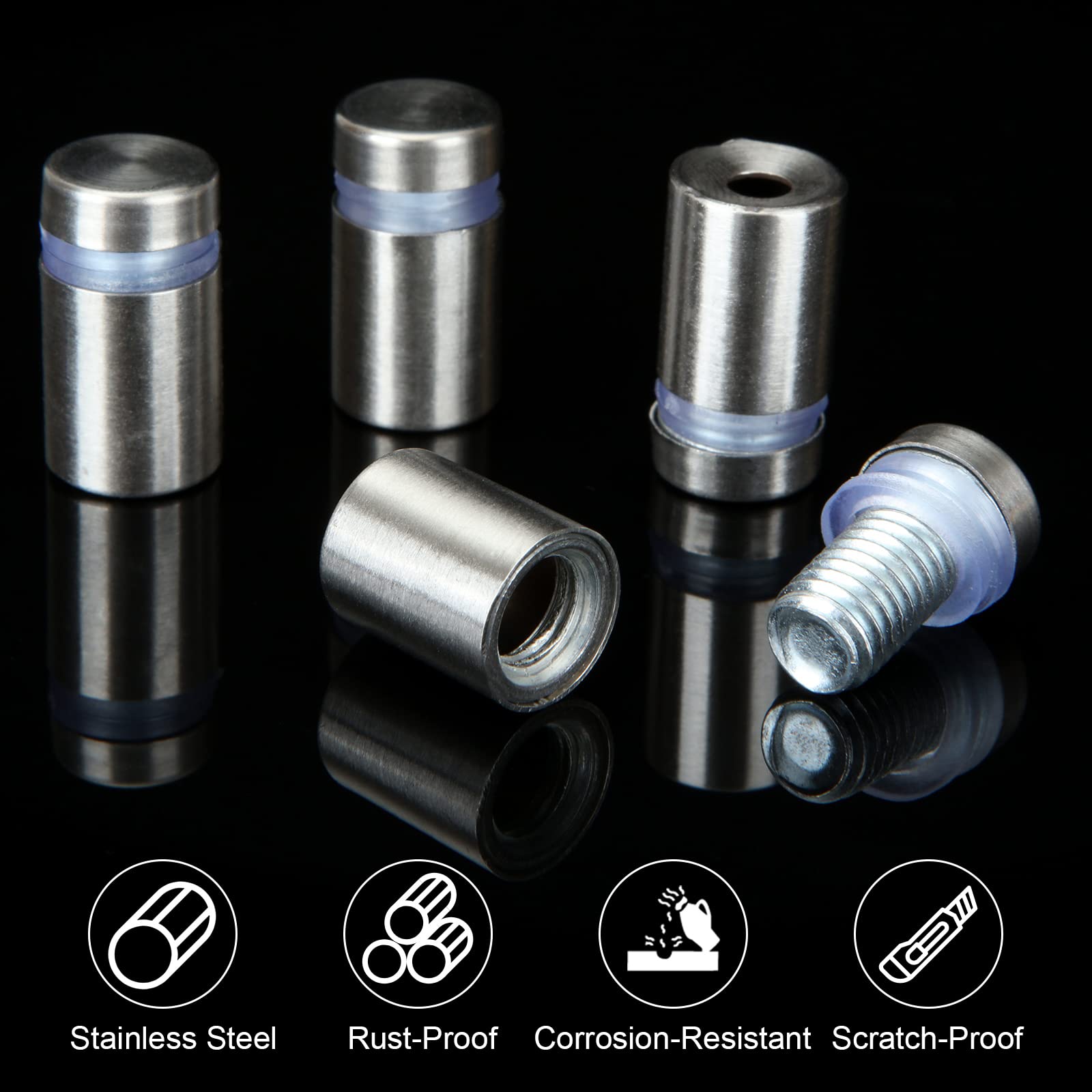 Stainless Steel Standoff Screws - Wall Mounting Hardware -4 Stainless Steel Standoff Screws - Wall Mounting Hardware -4