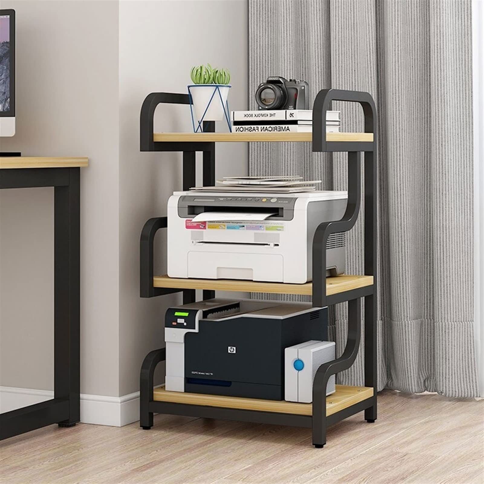 Supporto per Stampante Stampante Stampante Piano a soffitto Stampante for Duty Duty Duty Shelf Office Office Ufficio 3-Layer File Classificazione Riposentazione Casa Casa Angolo Copiers Stand Funziona