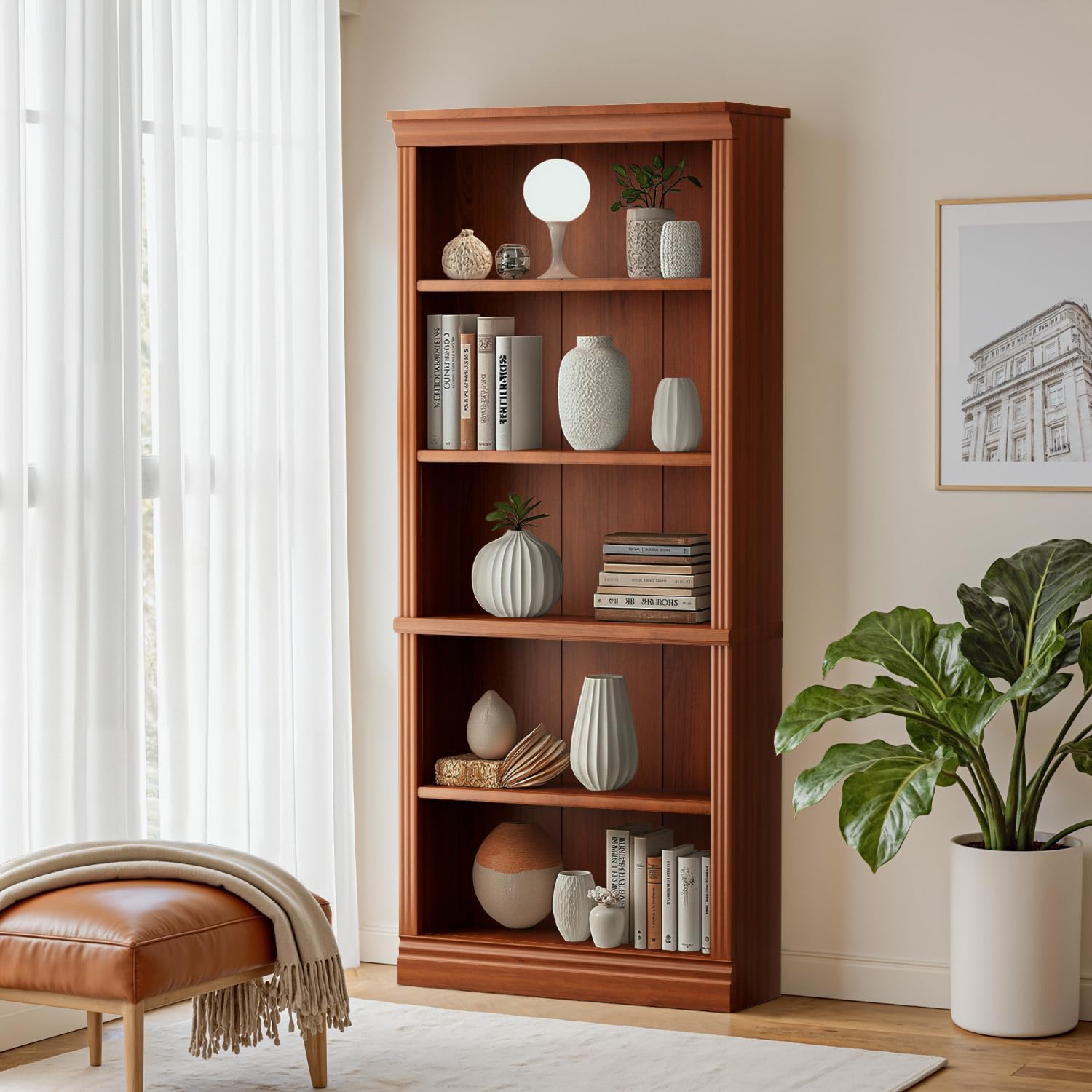 Amazon.com: Furniwell Bookcase Bookshelves, 5-Shelf Tall Bookcase