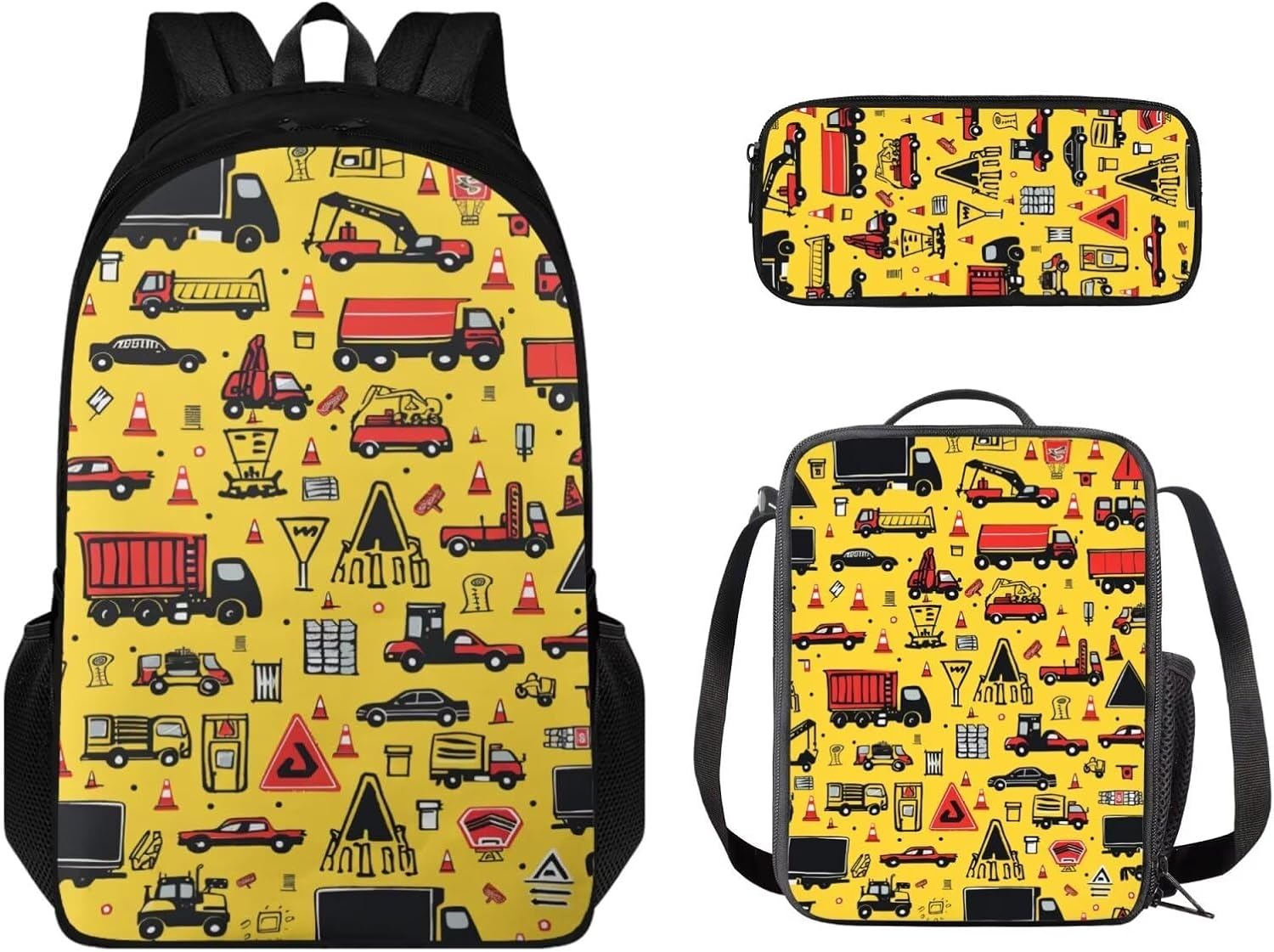Kinder-Schulranzen-Set 3-teilig – Niedliches Tiermotiv, Mit Lunchbag & Federmäppchen, Robuster Rucksack Für Grundschule