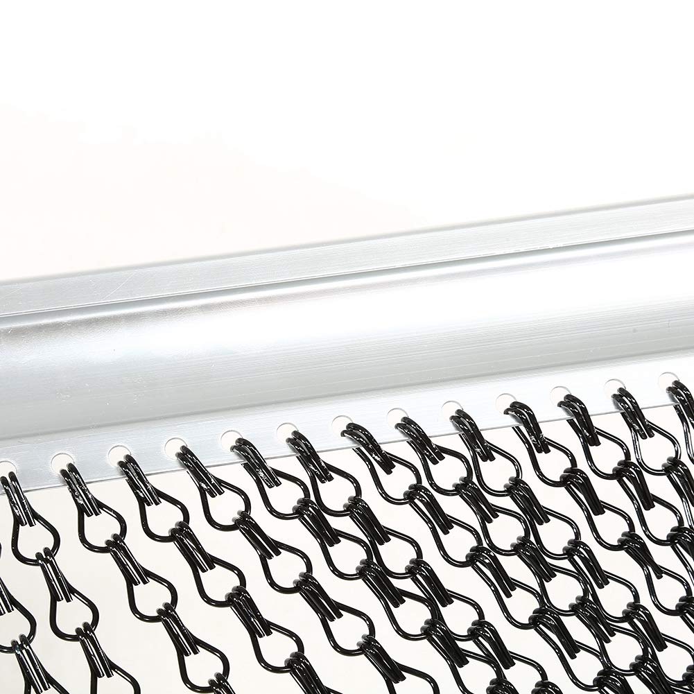 lyrlody Aluminium Kettenvorhang, 90 * 214.5cm Fliegenvorhang Fliegengitter Tür Rollo Seitlich für Küchen Geschäfte, Vorhang für Raumteiler, Kettenvorhang für Türen, Insektenschutz