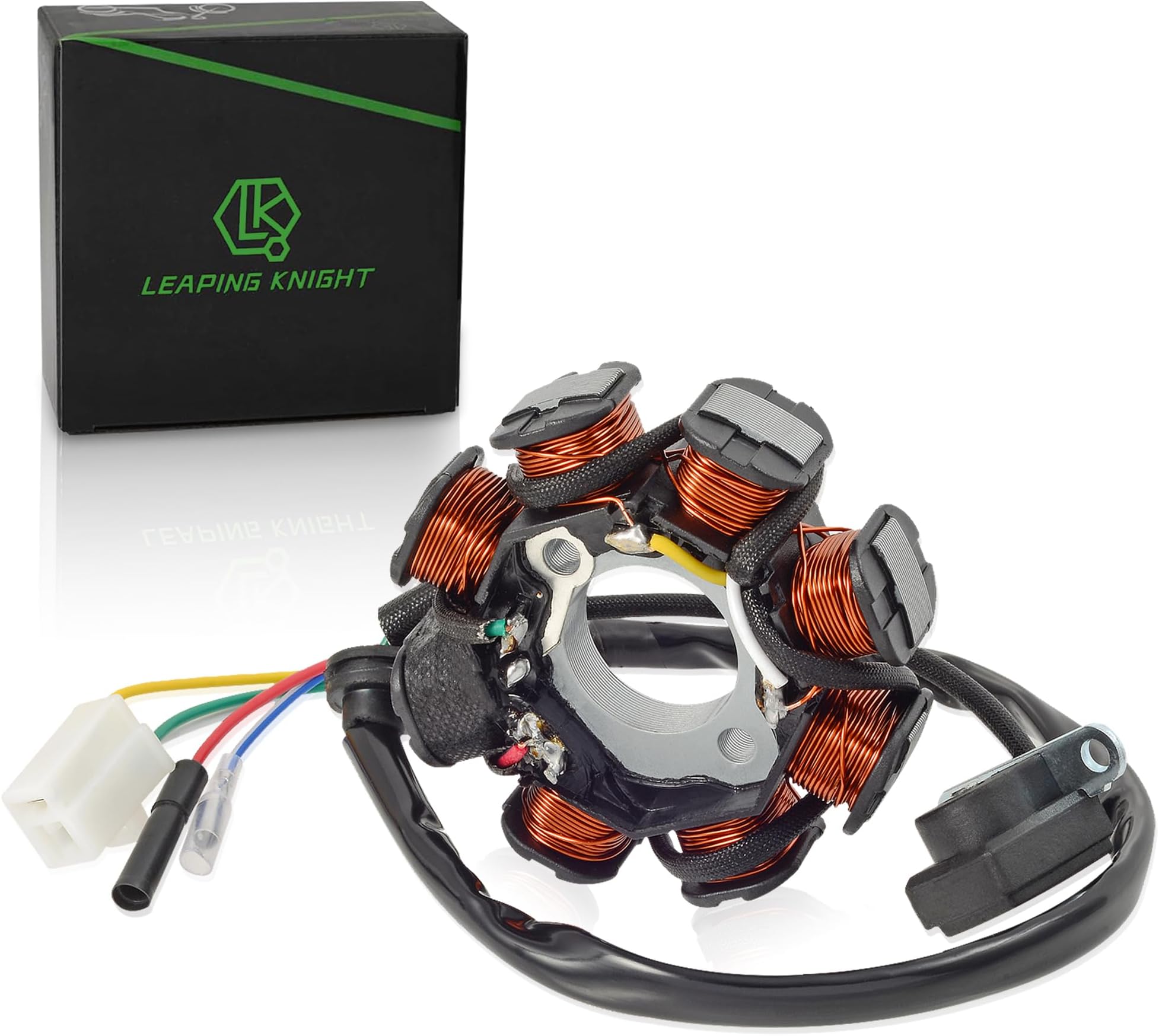 LK LEAPING KNIGHT LK Magneto Stator Ignition 8 Coil Replacement for GY6 50CC 60CC 80CC ATV Scooter TAOTAO Paliden 150cc scooter (5 Wires)
