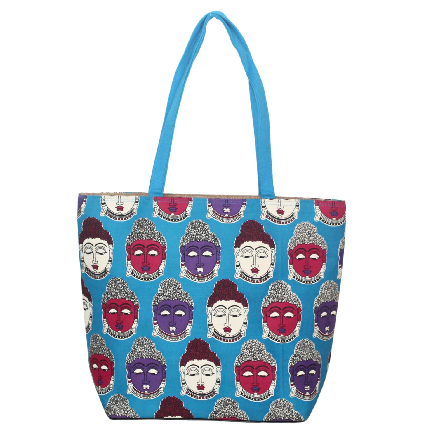 Buddha Printed Kalamkari Women Handcrafted- Blue(Single Open Zip) (B0CGRR341V) Amazon Price History, Amazon Price Tracker