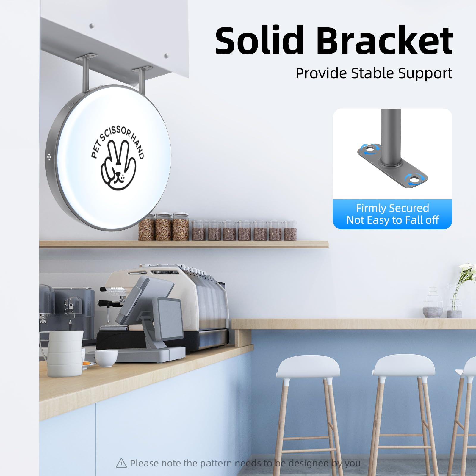 LED Leuchtkasten, Doppelseitig Rund Light Box Leuchtbox Wasserdichte Leuchtschild Leuchtreklame Lichtwerbung 60 cm für Restaurants Imbissbuden Geschäfte (60 cm)