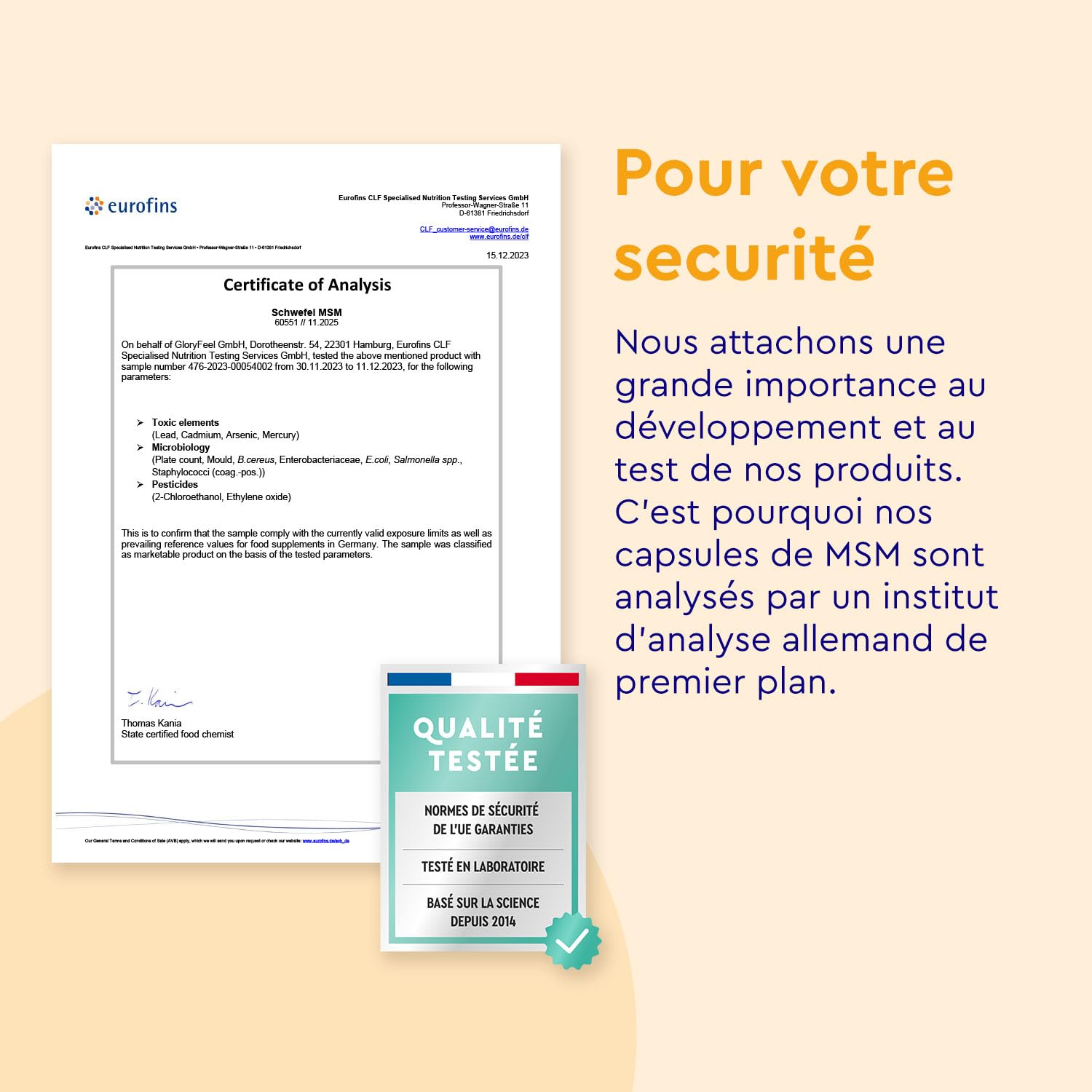 MSM Pur avec 99,9% de Méthylsulfonylméthane (365 Capsules), Soufre MSM Hautement Dosé (1600 mg par dose quotidienne), 100% Végétalien, Sans Additifs, Testé en Laboratoire