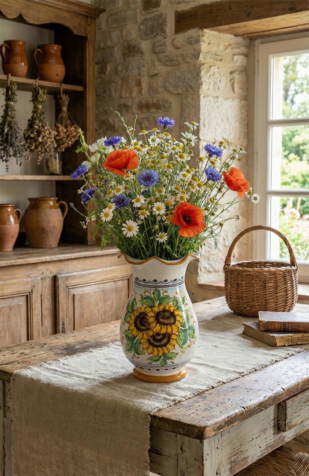 Vase céramique sicilienne artisanal, grand pot déco Saint Stefano di Camastra