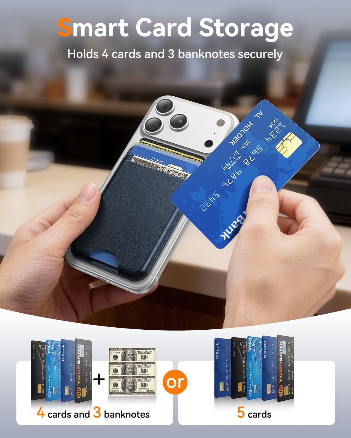 for MagSafe Wallet, Works with Apple Find My,5 Card Holder thumbnail