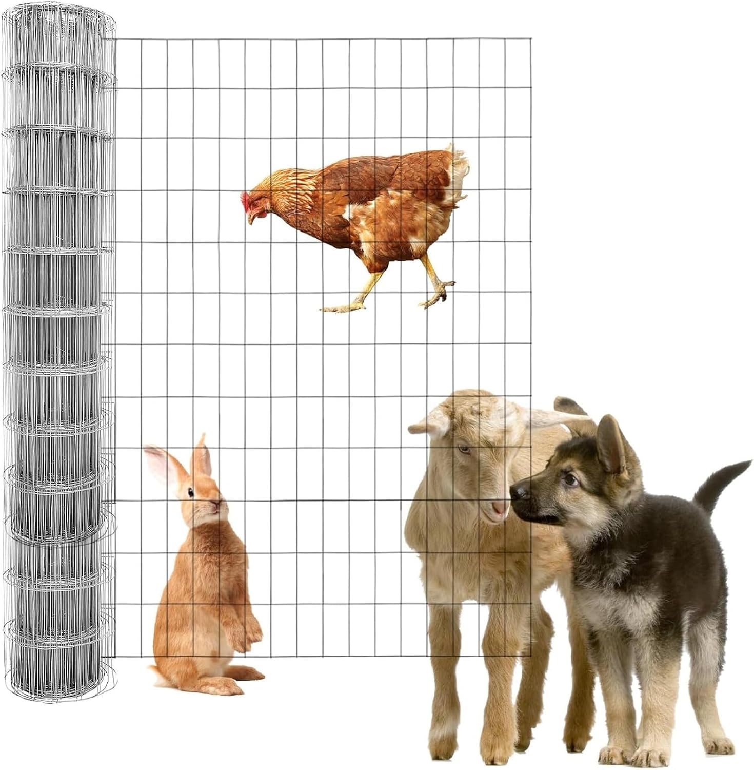 JKGHK 1×10cm Hardware Cloth, Chicken Coop Wire Fence, Stainless Steel Welded Wire Fencing Mesh Roll, Heavy Garden Chicken Coop Fencing Poultry, Vegetables Garden(1mx10m(39inx32.8ft))