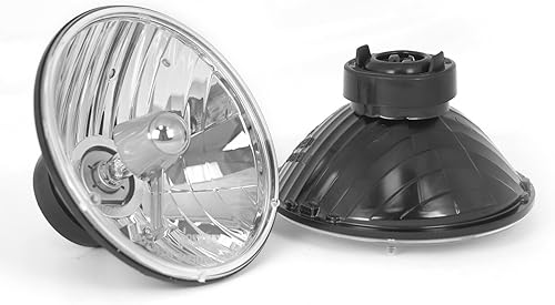 Miniatura 1 de Rugged Ridge | Kit de faros delanteros, Crystal H2, redondo, 12402.80 | Compatible con Jeep CJ y Wrangler TJ 1965-2006