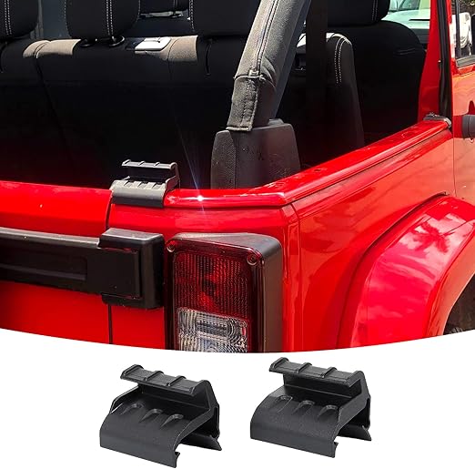 2PCS Soft Top Rear Window Clips Retainer Brackets Tailgate