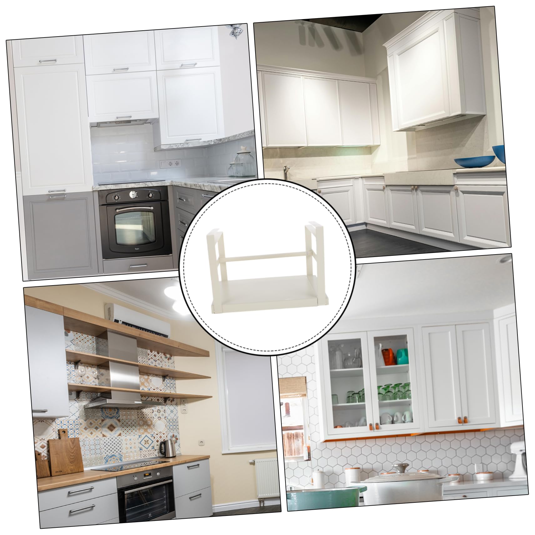 Organizer da Cucina in Ferro Bianco Estensibile Montaggio Facile e Ripiano Singolo per Mensola Sotto Armadio per Cucina e Ufficio