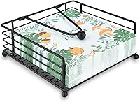 LAIHIFA Flat Napkin Holder with 135° Swivel Arm - Sturdy Iron Dispenser for Kitchen Table, Outdoor Dining - Black, Holds 80 Napkins, Wind-Resistant