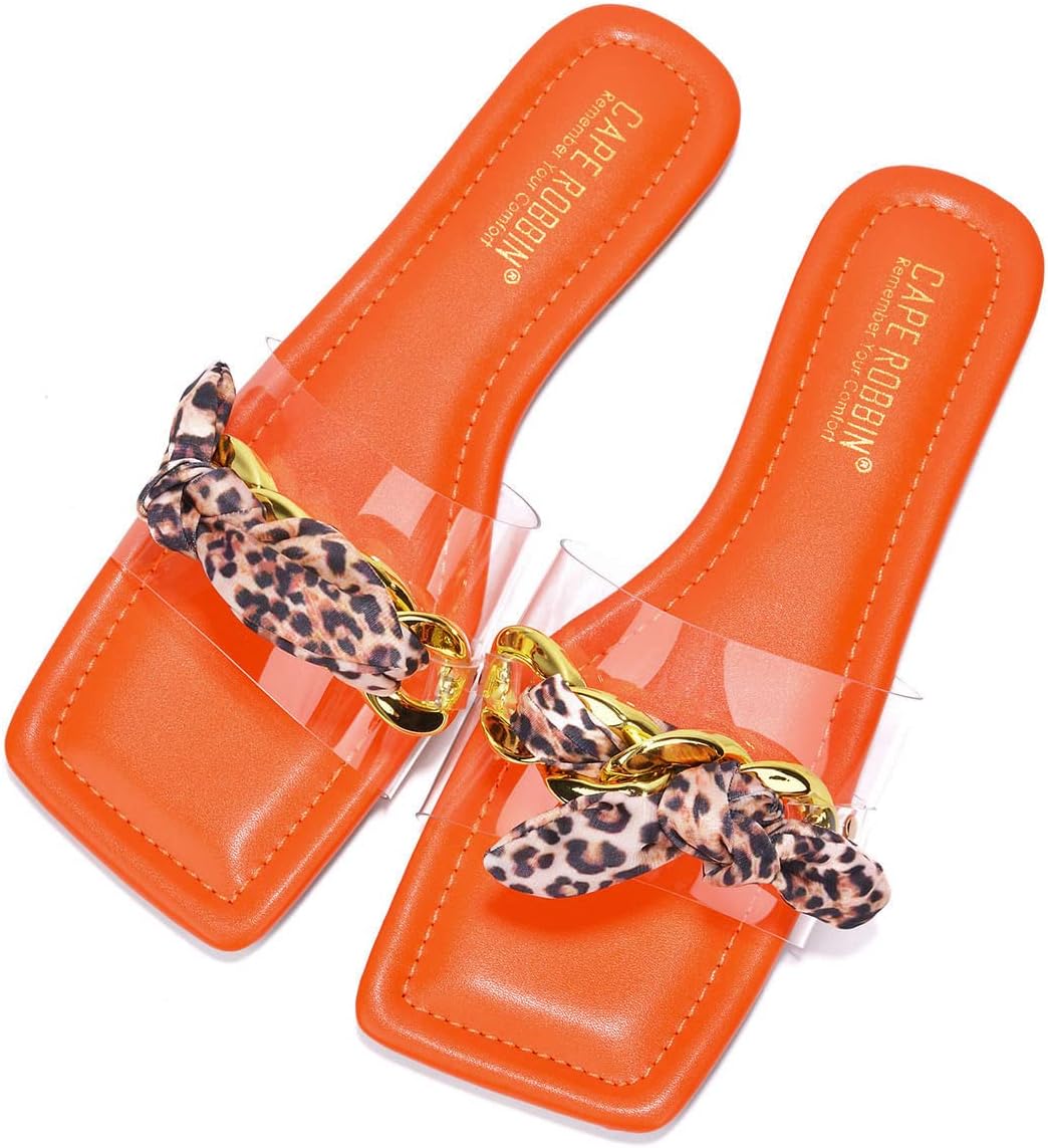 Cape Robbin Rival Flat Sandals Slides for Women, Womens Transparent Mules Slip On Shoes - Image 5