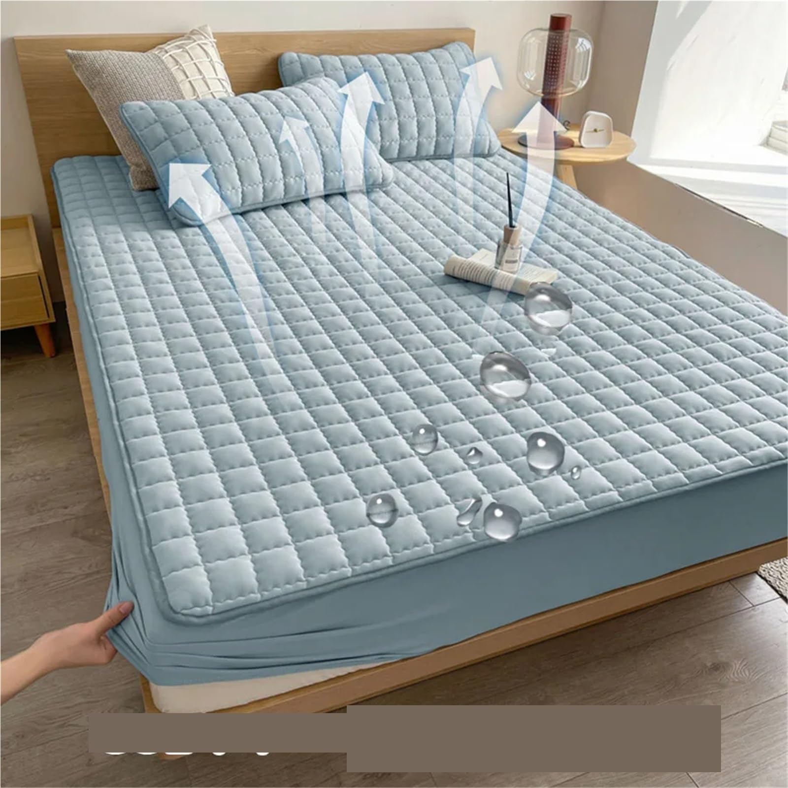 Funda de colchón Impermeable, Funda, sábana Individual, Varios tamaños, Suave y Transpirable (sin Almohada) para ColchóN(Light Gray,120x200cm)
