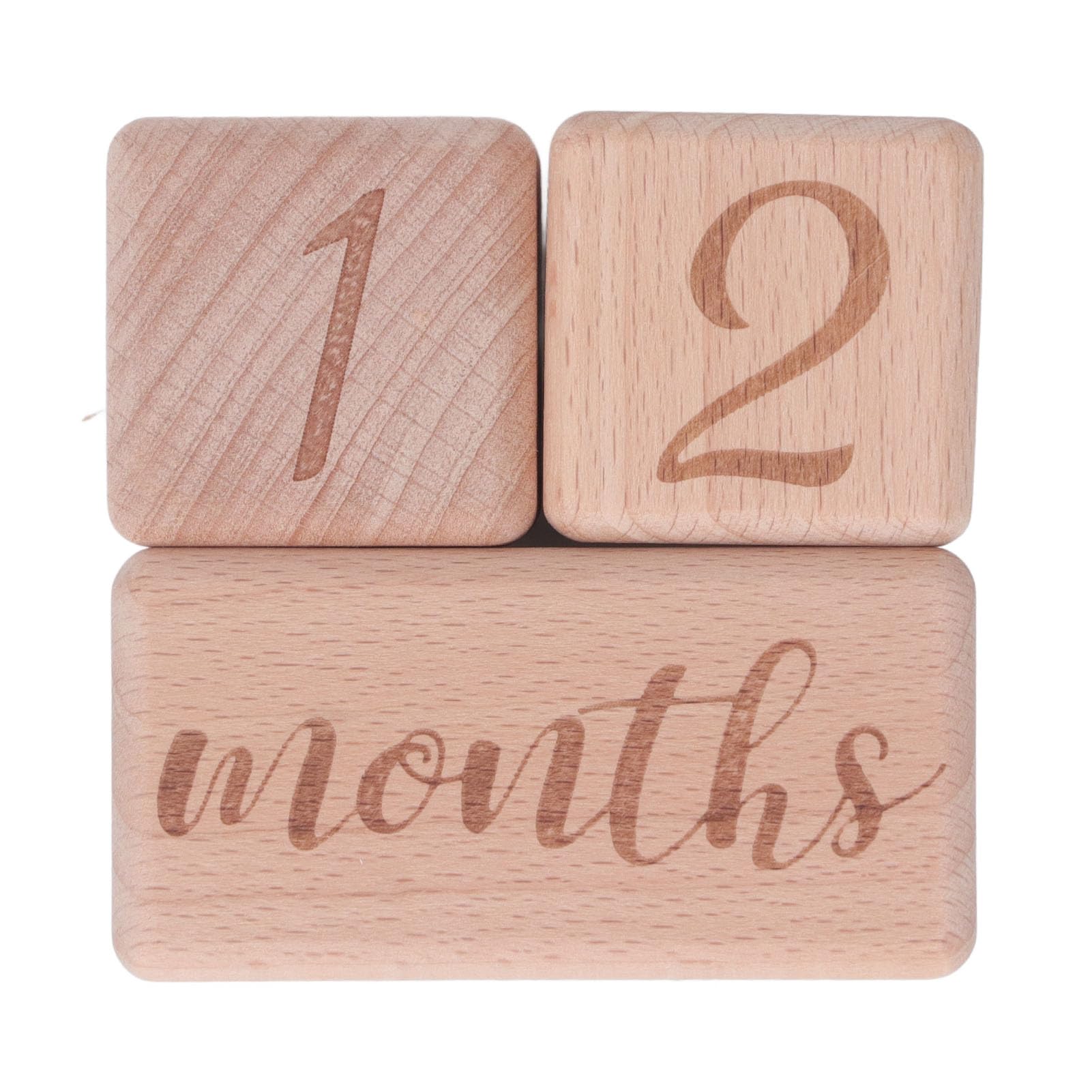 Safe Wooden Baby Blocks, Personalized Photo Themes, Exquisite Craftsmanship for Infant Monthly Photo Props Clear and Detailed Results