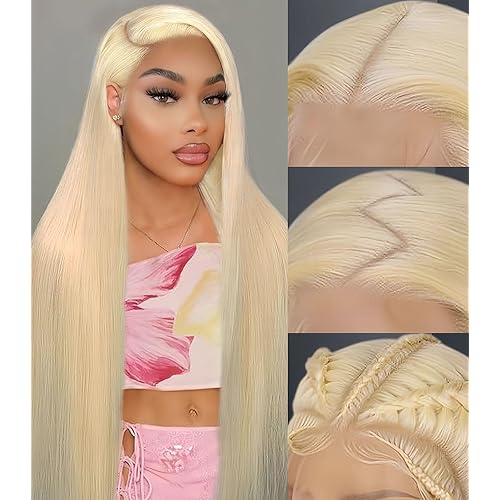30 Inch 613 Lace Front Wig Human Hair Straight 13x6 HD Lace Front Wigs Human Hair 200 Density Blonde Wig Human Hair Pre Plucked Straight 613 HD Transparent Lace Frontal Glueless Wig For Women