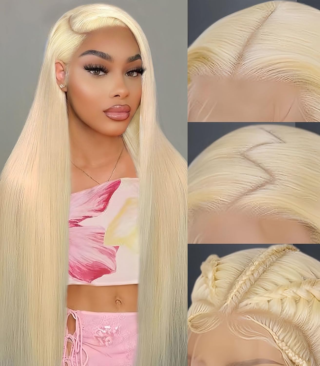 30 Inch 613 Lace Front Wig Human Hair Straight 13x6 HD Lace Front Wigs Human Hair 200 Density Blonde Wig Human Hair Pre Plucked Straight 613 HD Transparent Lace Frontal Glueless Wig For Women