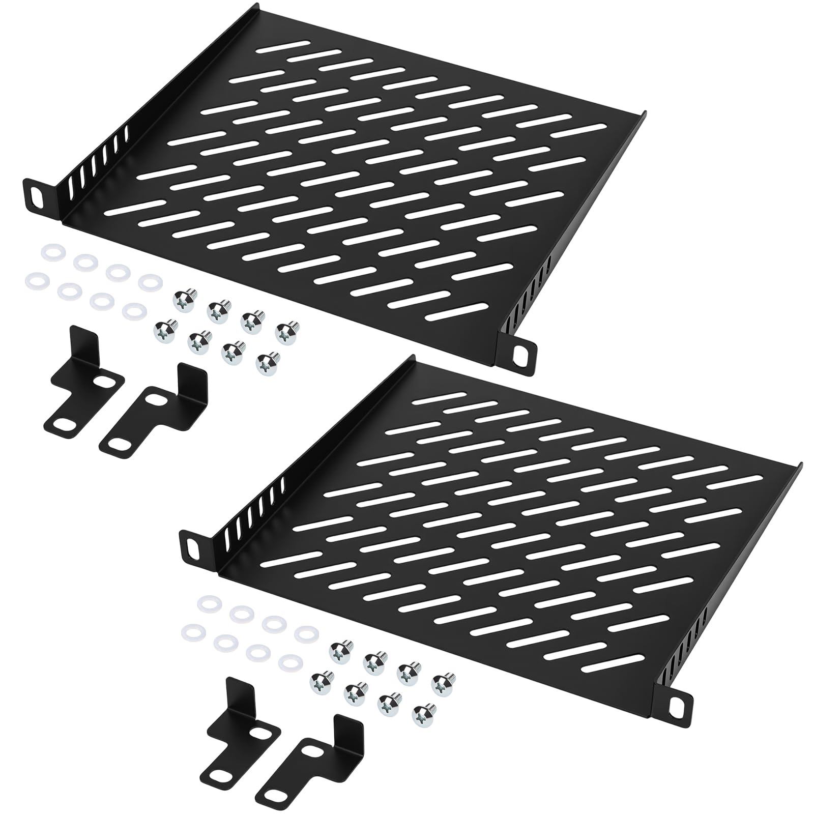 Confezione da 2 ripiani per server rack 0,5u, 20 cm, vassoio a