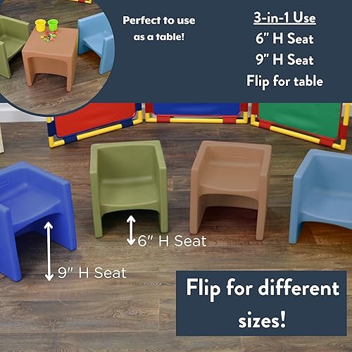 Miniatura 59 de Children's Factory Adapta-Bench, CF910-057 Almond, asientos flexibles para niños, aulas, muebles preescolares y de guardería, sillas para niños