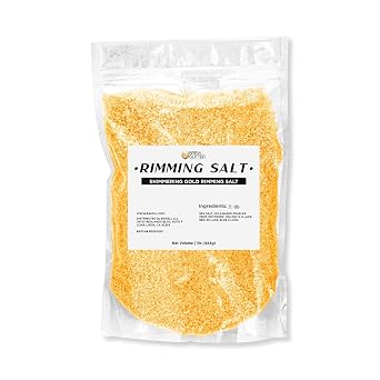 Brew Glitter - Shimmering Gold Rimming Salt 1LB, 1x Resealable Bag Edible Glitter Blended Cocktail Garnish for Mixed Drinks and Beverages