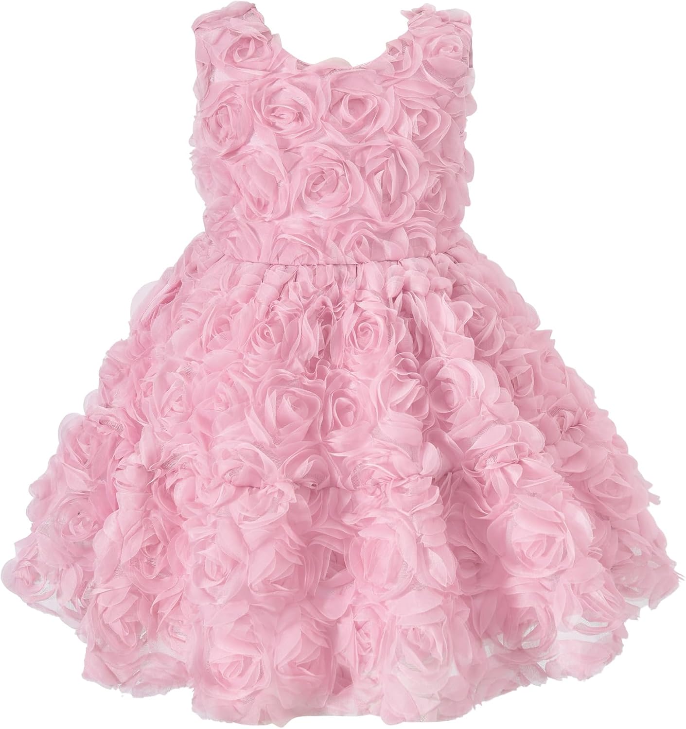 Toddler and Little Girls with 3D Floral Embroidery Flower Girl Dresses 2-7 Years