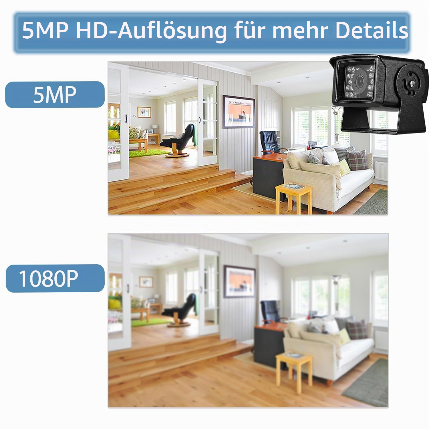 5MP Mini POE IP Kamera, IP65 wasserdichte Kamera,18 Stück LEDs 10M IR Nachtsicht, 3.6mm Objektiv Innen/Außen Sicherheitskamera kleine IP Video H.265 Bewegungserkennung (I704-P-HS)