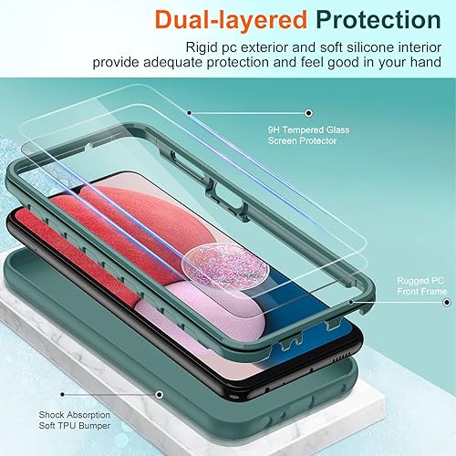 Miniatura 9 de LeYi Funda para teléfono Galaxy A13 5G: Funda Samsung Galaxy A13 5G con [2 protectores de pantalla de vidrio templado], funda protectora de silicona