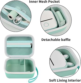 Label Maker Case for Memoking T02/ for Phomemo M02/ M02S/ M02 Pro/ Q30S/ for Nelko PM230/ for Ponek Mini Pocket Printer, Portable Sticker Printer Storage Holder Paper&USB Cables, Box Only(2 Packs)