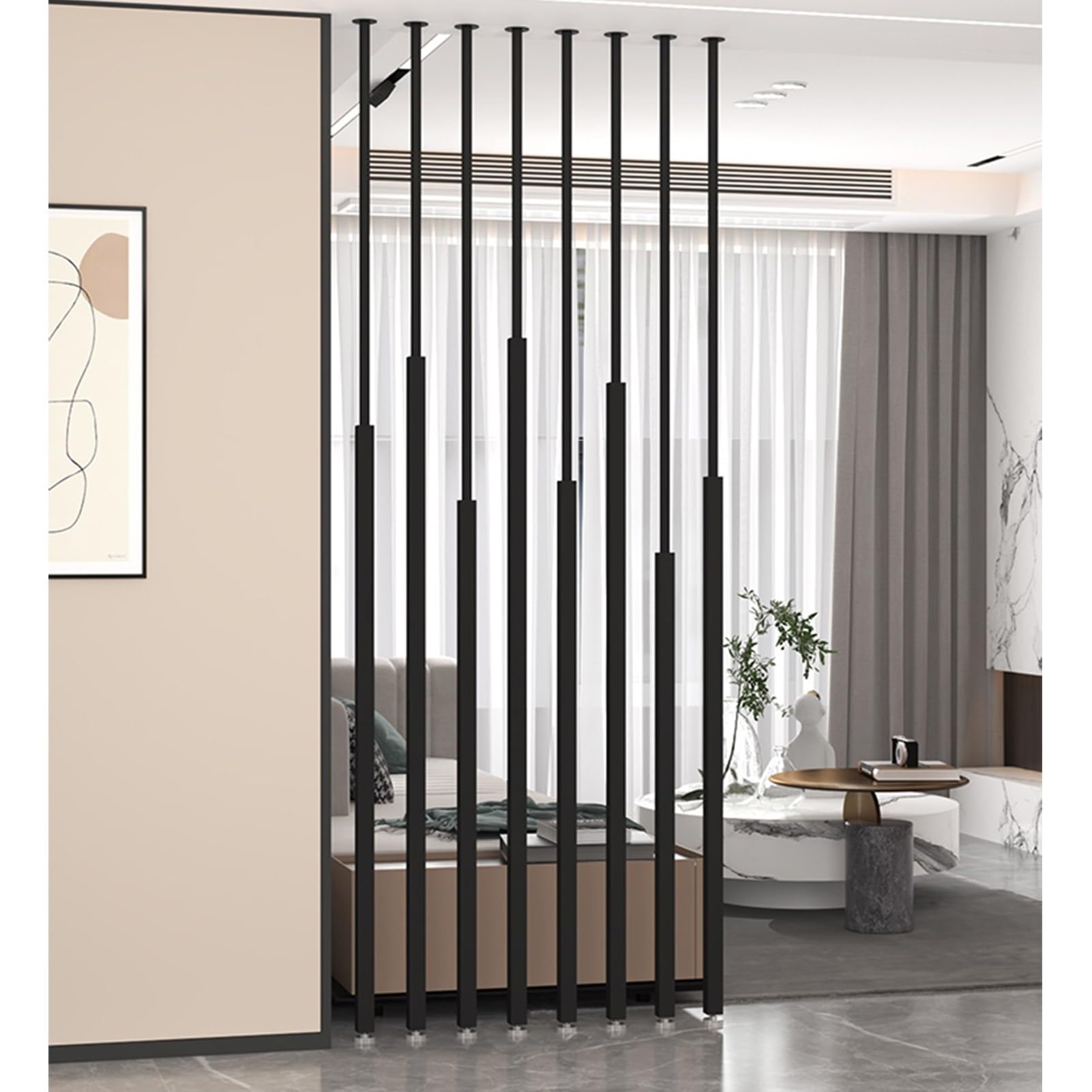 8 divisores de ambientes, separadores de ambientes, separadores de ambientes, Postes Simples y Modernos para Entrada, Restaurante, Oficina, decoración, baño, balcón, Escalera, Entrada (Blanc
