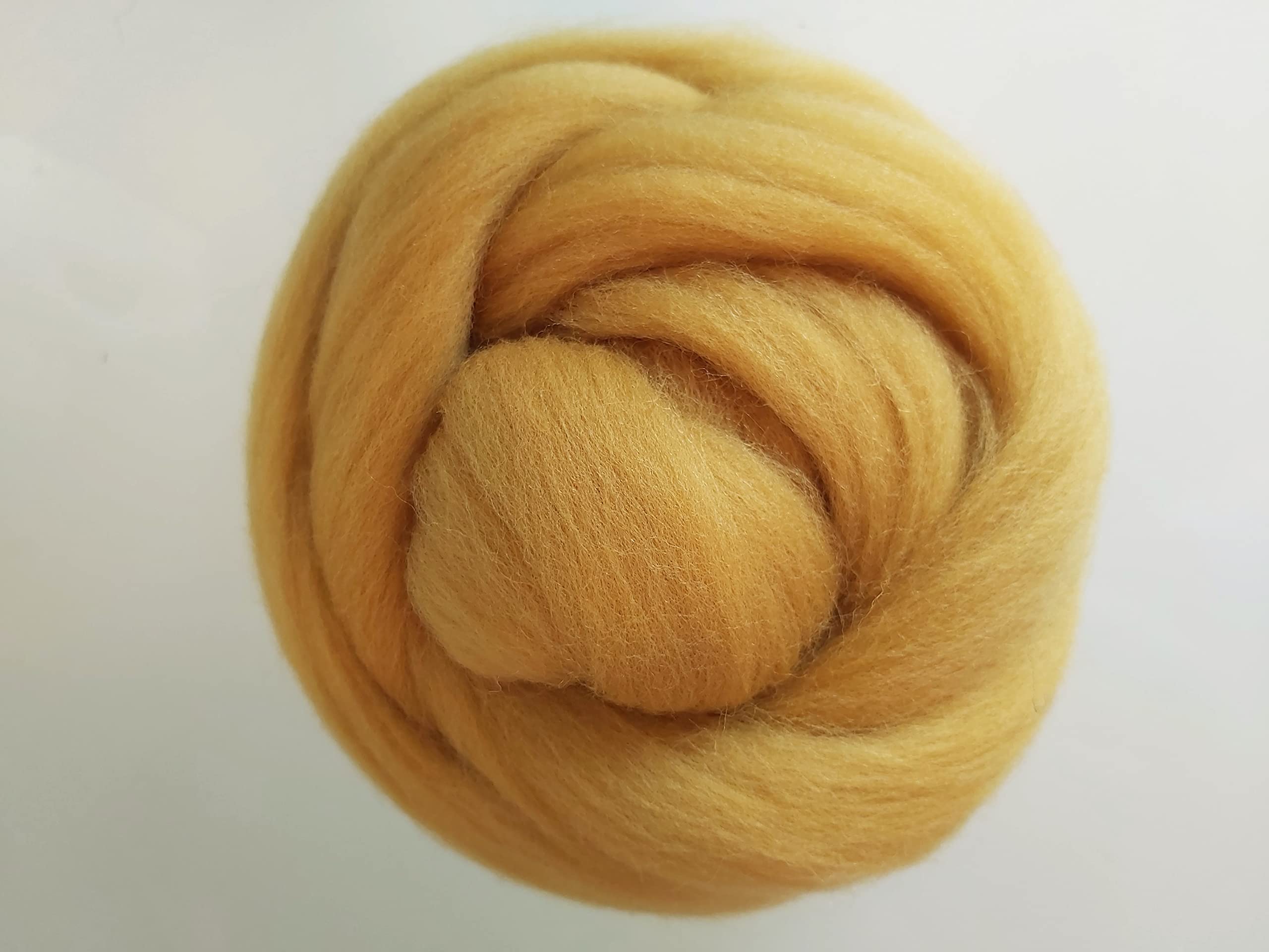 100% Merino Wool Roving Tops – 90 Colours to Mix and Match for Needle and Wet Felting, Spinning, Weaving and DIY Craft – 50 g Packs (Light Mustard)