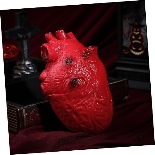 Miniatura 9 de PRETYZOOM Accesorio de corazón falso, modelo de corazón de resina exprimible, parte del cuerpo humano sangriento de simulación para suministros de