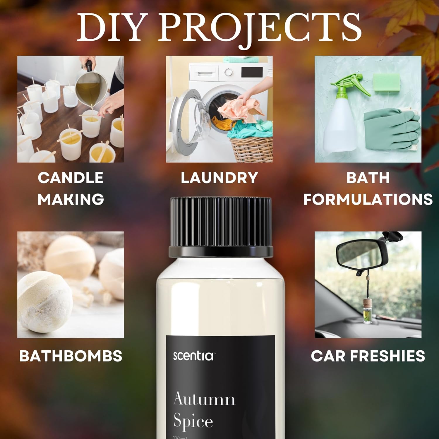 Scentia Autumn Spice Essential Oil Blend – 120 ml Fall Diffuser Oil with Pumpkin Spice Notes | Home, Halloween & Thanksgiving Décor | Aromatherapy, Candle & Soap Making - Image 4