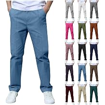 Lastesso Boys Uniform Pants Casual Elastic Waist School Long Pants Fashion Loose Trousers with Pockets Clothes 3-14 Years