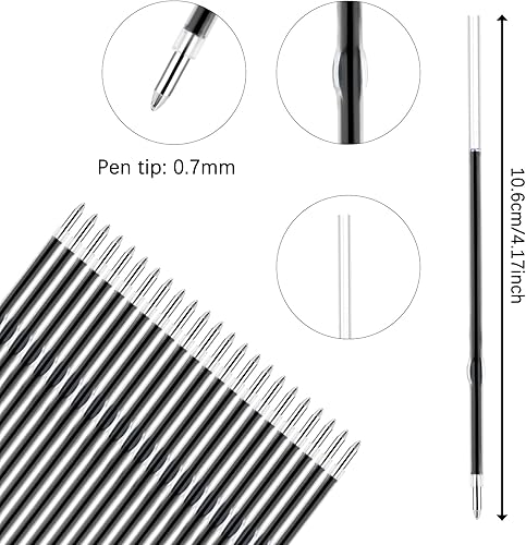 Miniatura 2 de Bewudy 100 repuestos retráctiles para bolígrafos, repuestos de bolígrafo de 0.028 in para bolígrafos, recambios de tinta azul con escritura suave,