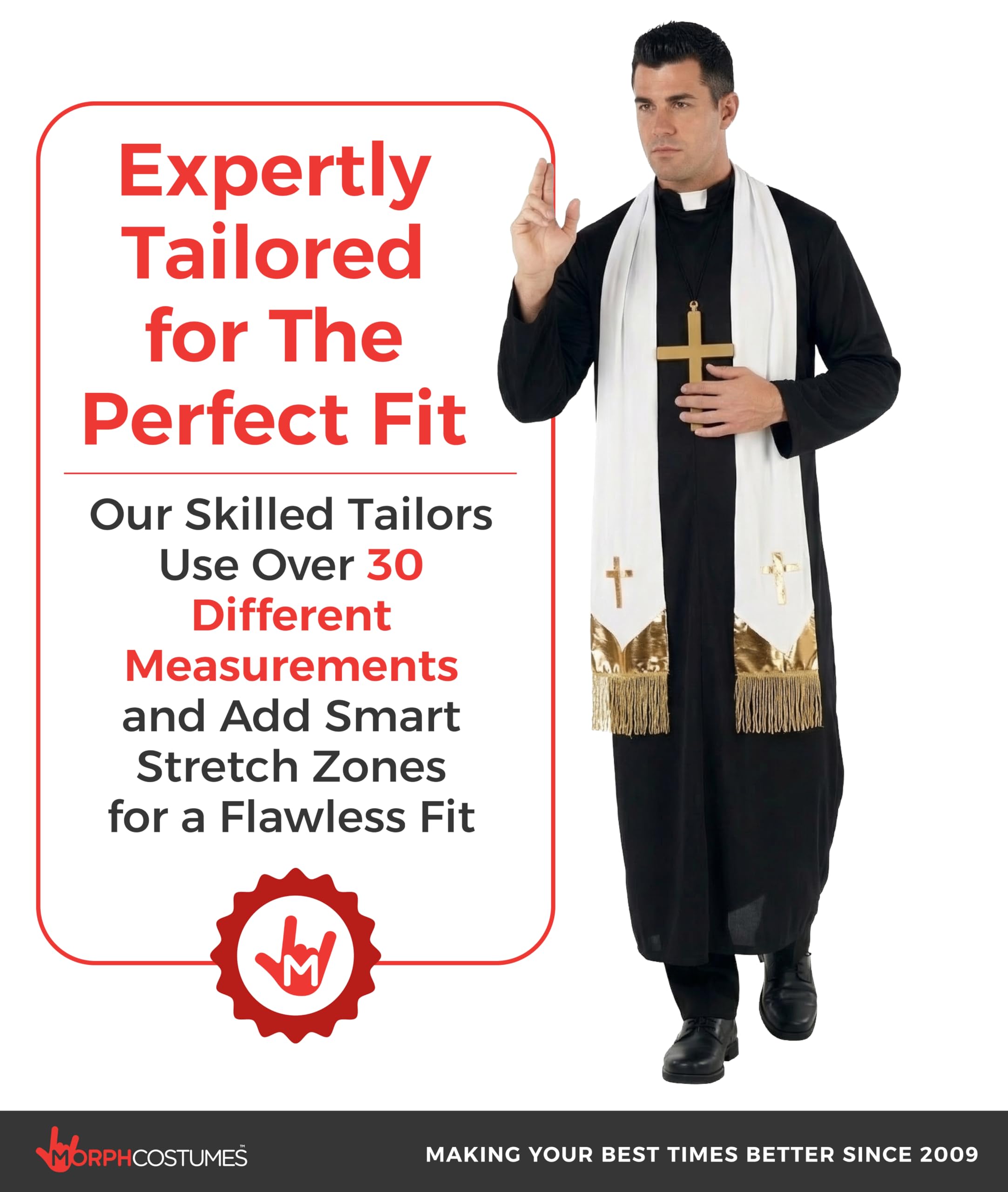 Morph Costume Prete Uomo, Costume Halloween Uomo