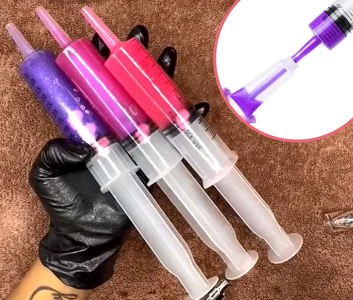 Large Syringe for Lip Gloss, 4Pack 60ml Syringes and Pipettes for