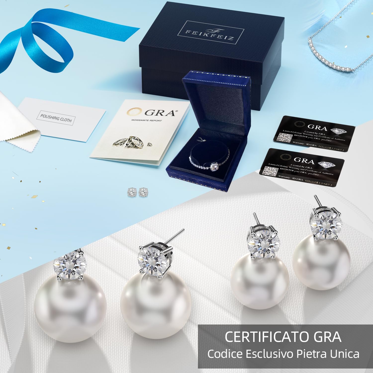 Studs in moissanite con perle, diamanti coltivati in laboratorio, orecchini in argento 925 placcati in oro bianco 18K, orecchini in perle d'acqua dolce, regalo per donne.