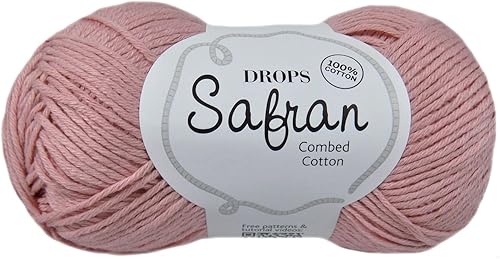 Miniatura 7 de Drops Safran - Hilo de algodón 100% egipcio para tejer y hacer ganchillo, peso deportivo, 2, fino, 5 capas, 1.8 onzas, 175 yardas (71 mazapán)