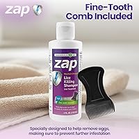 Vista 3 de Zap Champú para piojos extra fuerte - Kit de piojos peine incluido 4 onzas líquidas.
