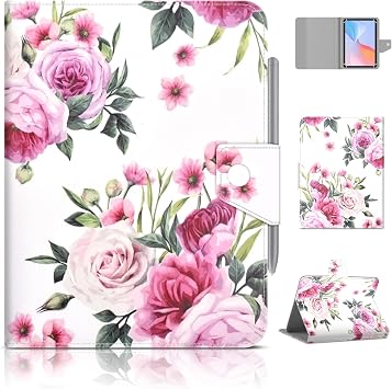 DETUOSI Universal 8 Inch Tablet Case, 8.9 inch Tablet Cover Travel Portable Protective Folio PU Leather Stand Shell Casewith 4 Fixed Rings for All Kinds of 8.0-8.9 inch Android/iOS/Windows Tablet