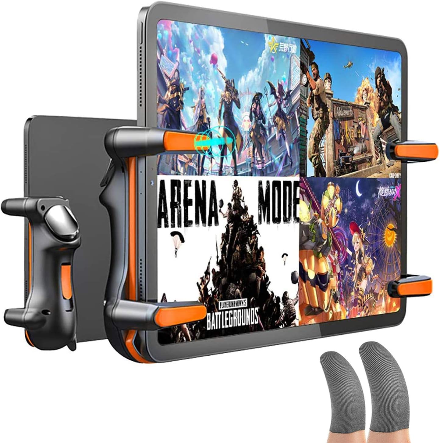 Barbuk PUBG Controller for ipad, Six Way Shooting, Maximum Electric 24 Consecutive Strikes, 6/12/18/24 Taps, iPad/Tablet, Gaming Pad, High Sensitivity, High Precision, Shooting Buttons (Orange)