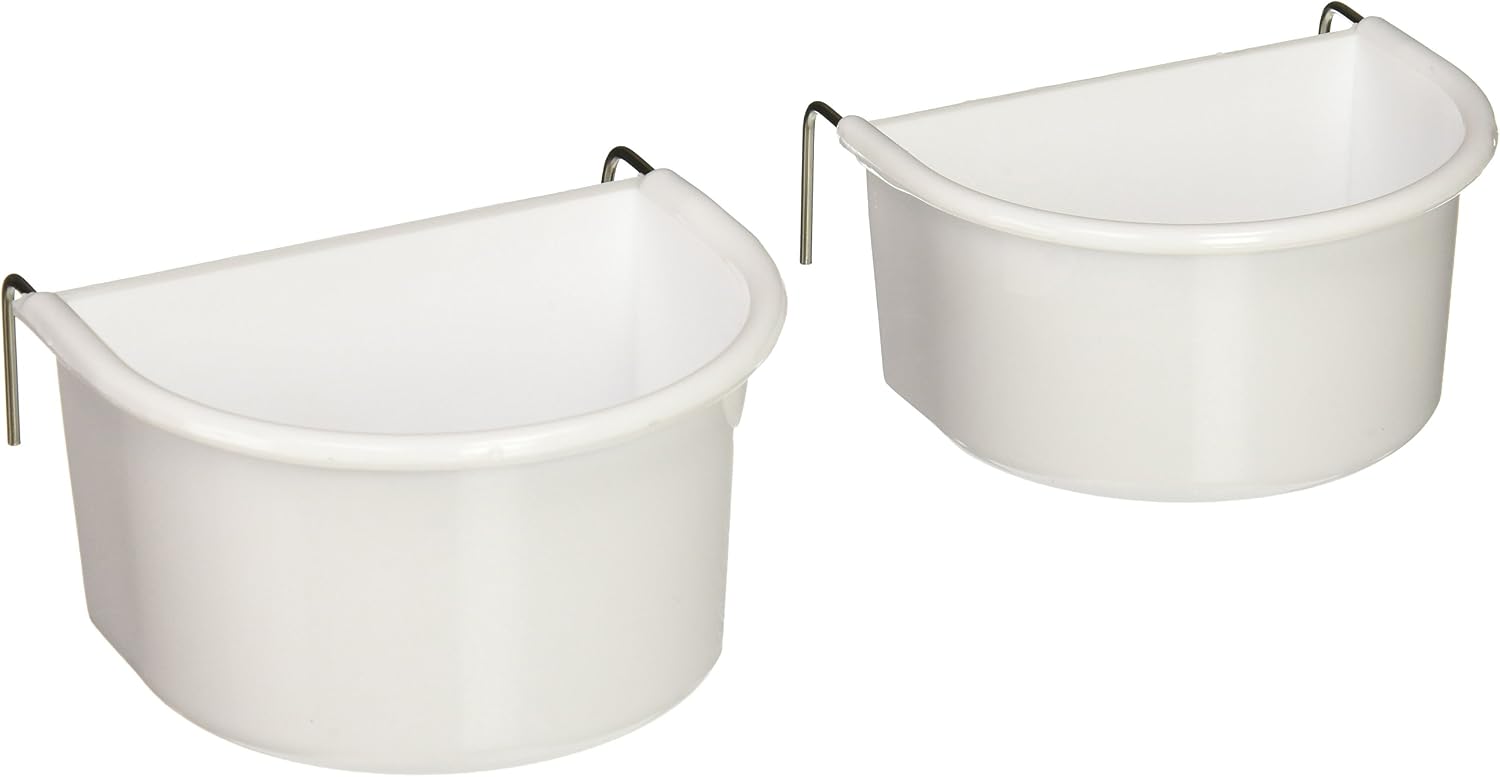 Prevue Pet Products BPV1182 2-Pack Universal Plastic Hanging Cups for Large Birds, Colors Vary