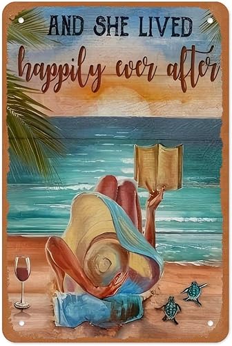 Miniatura 11 de Póster de metal Life Is Like The Ocean Turtle de 12 x 8 pulgadas, decoración de pared náutica de playa costera, color verde azulado, cita