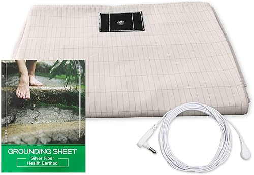 Sábanas de tierra tamaño Queen, sábanas de cama con cable de conexión a tierra de 15 pies para un mejor sueño, 60 x 80 pulgadas