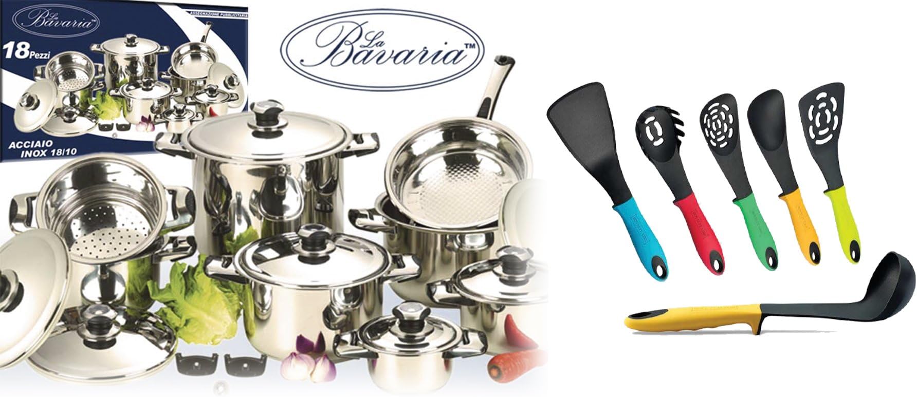 Set of 24 Bavaria Stainless Steel Saucepans 18/10