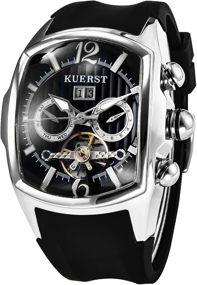 Amazon.com: Minskolei Shield Men Automatic Watch Square Tourbillon