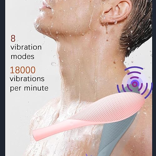 Miniatura 5 de Cepillo de ducha de masaje eléctrico inalámbrico de silicona (rosa)