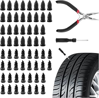 60 PCS Car Tire Repair Rubber Nail Kit with Pliers/Screwdrivers