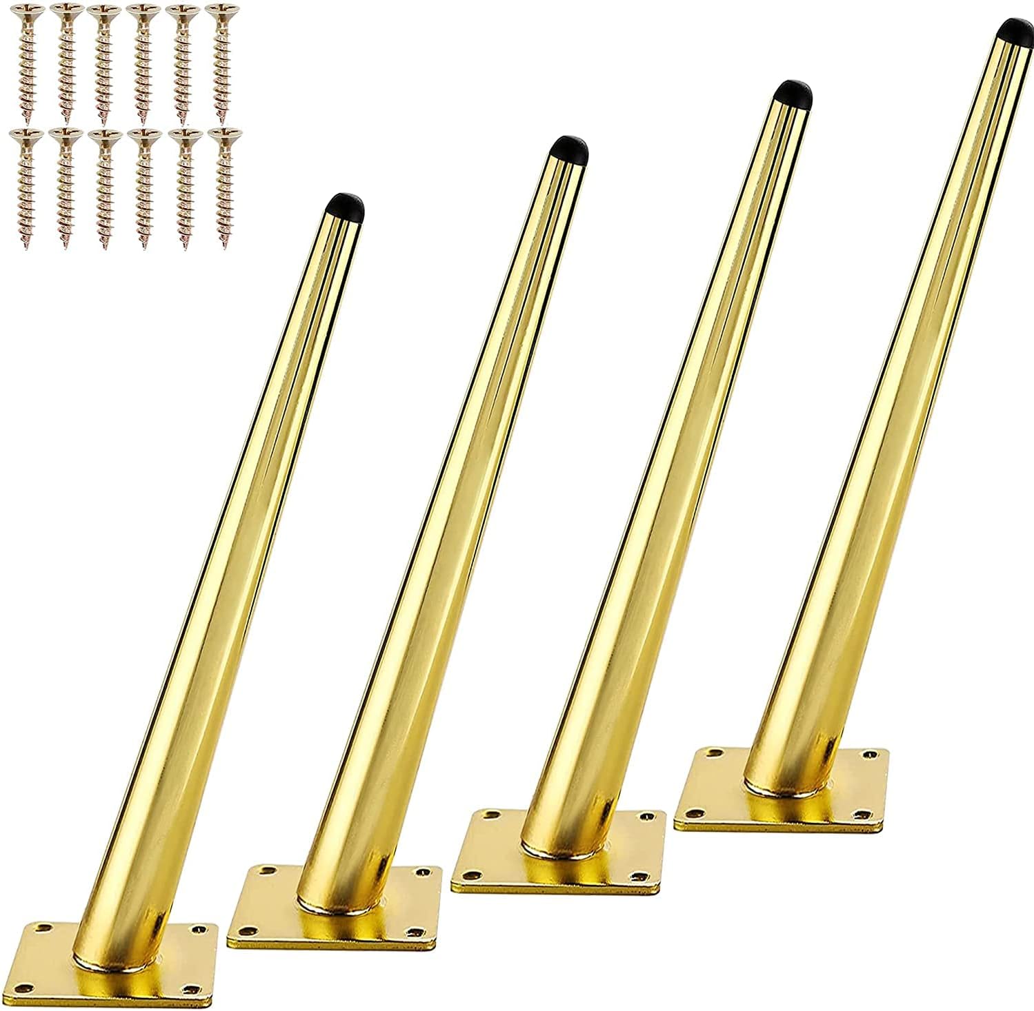Buy LIANGYUN 16 Inch Furniture Legs ,Coffee Table Legs with Round Oblique Tapered ,Gold Chair