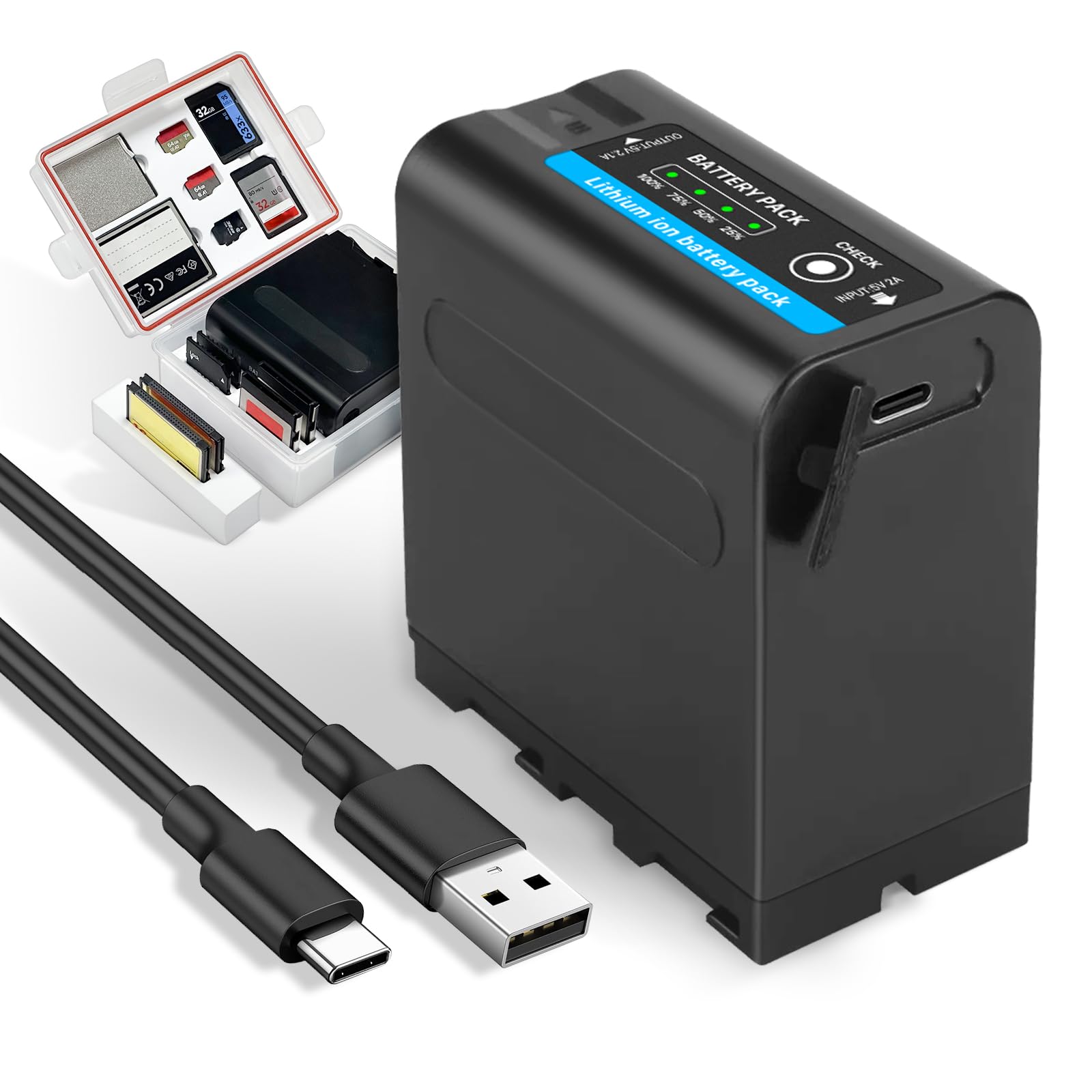 Batterie de rechange 10800 mAh pour Sony NP-F970, NP-F980, NP-F960, NP-F950, NP-F930, NP-F550, NP-F570, NP-F750, pour Sony Handycams, moniteur de champ, lampe vidéo